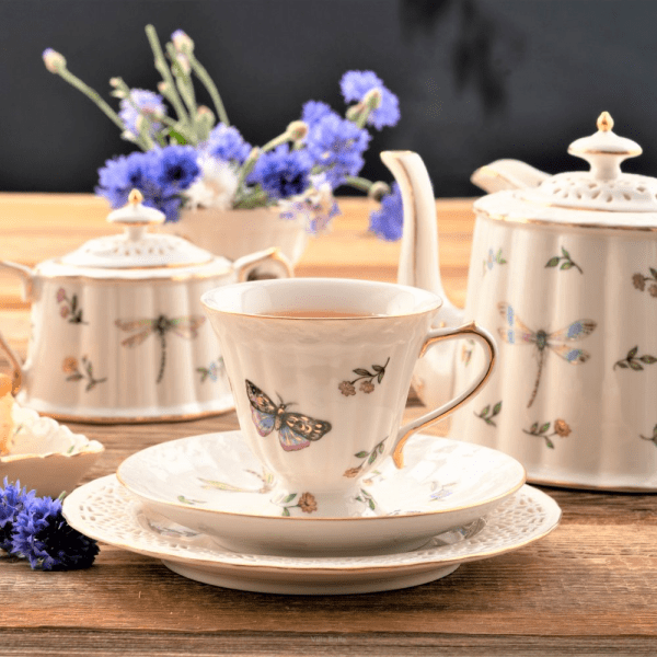 Filiżanka do herbaty porcelanowa 180ml ze spodkiem - LEDA IVORY 9