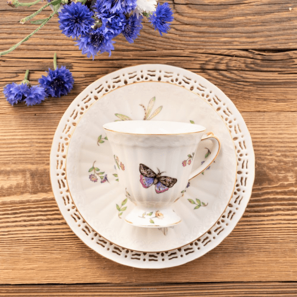 Filiżanka do herbaty porcelanowa 180ml ze spodkiem - LEDA IVORY 12