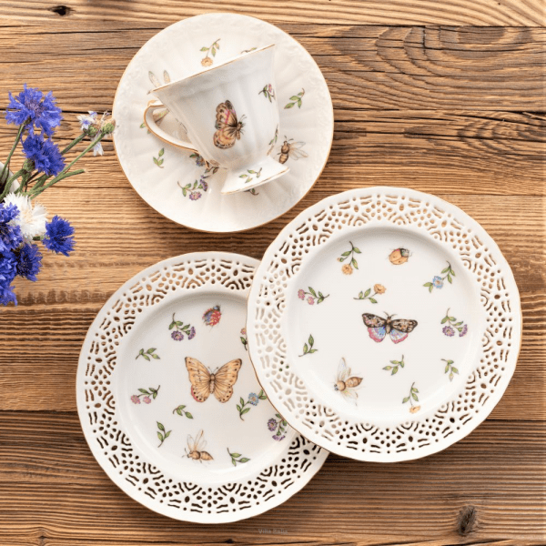Filiżanka do herbaty porcelanowa 180ml ze spodkiem - LEDA IVORY 13