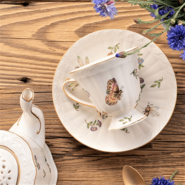 Filiżanka do herbaty porcelanowa 180ml ze spodkiem - LEDA IVORY 14