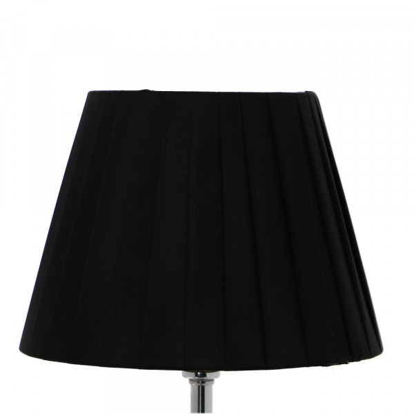 Srebrna lampa stołowa/nocna z kryształową kulą i czarnym abażurem 3