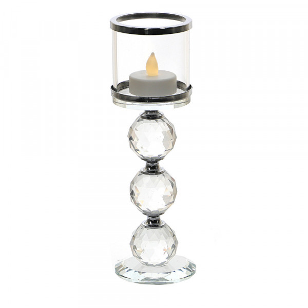 Szklany świecznik na tealight 22cm 4