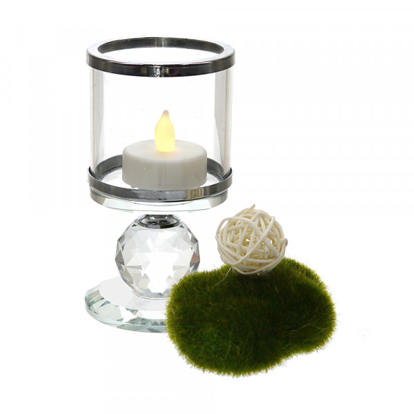 Szklany świecznik na tealight 12,5cm 2