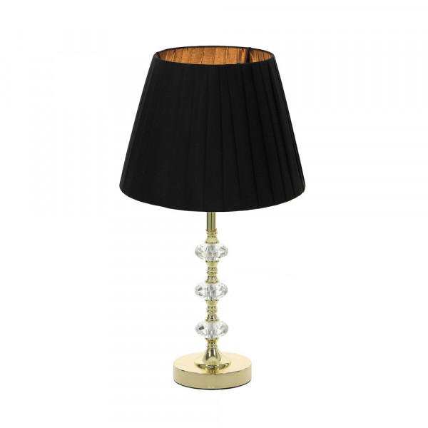 Złota lampa stołowa z czarnym abażurem 2