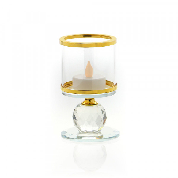 Kryształowy świecznik ze złotym zdobieniem - 1 kula 7