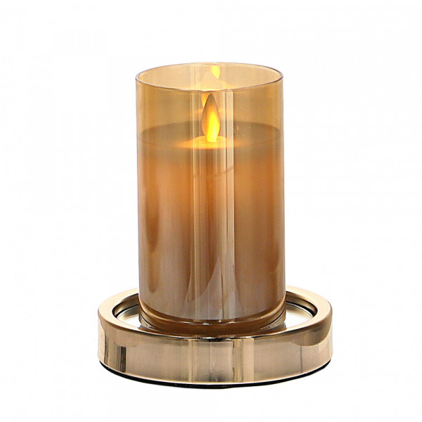 Złoty świecznik GLAMOUR na podstawce 16,5cm 3