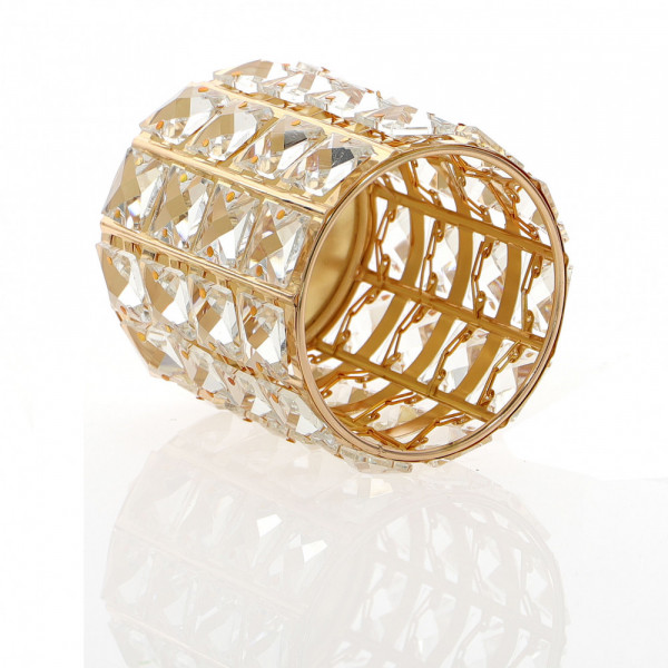 Złoty świecznik glamour z cyrkoniami 12,5cm 5