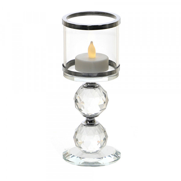 Szklany świecznik na tealight 17cm 4