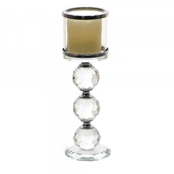 Szklany świecznik na tealight 22cm 3