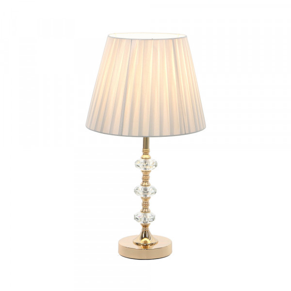 Złota lampa stołowa z białym abażurem 2