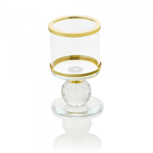 Kryształowy świecznik ze złotym zdobieniem - 1 kula 5
